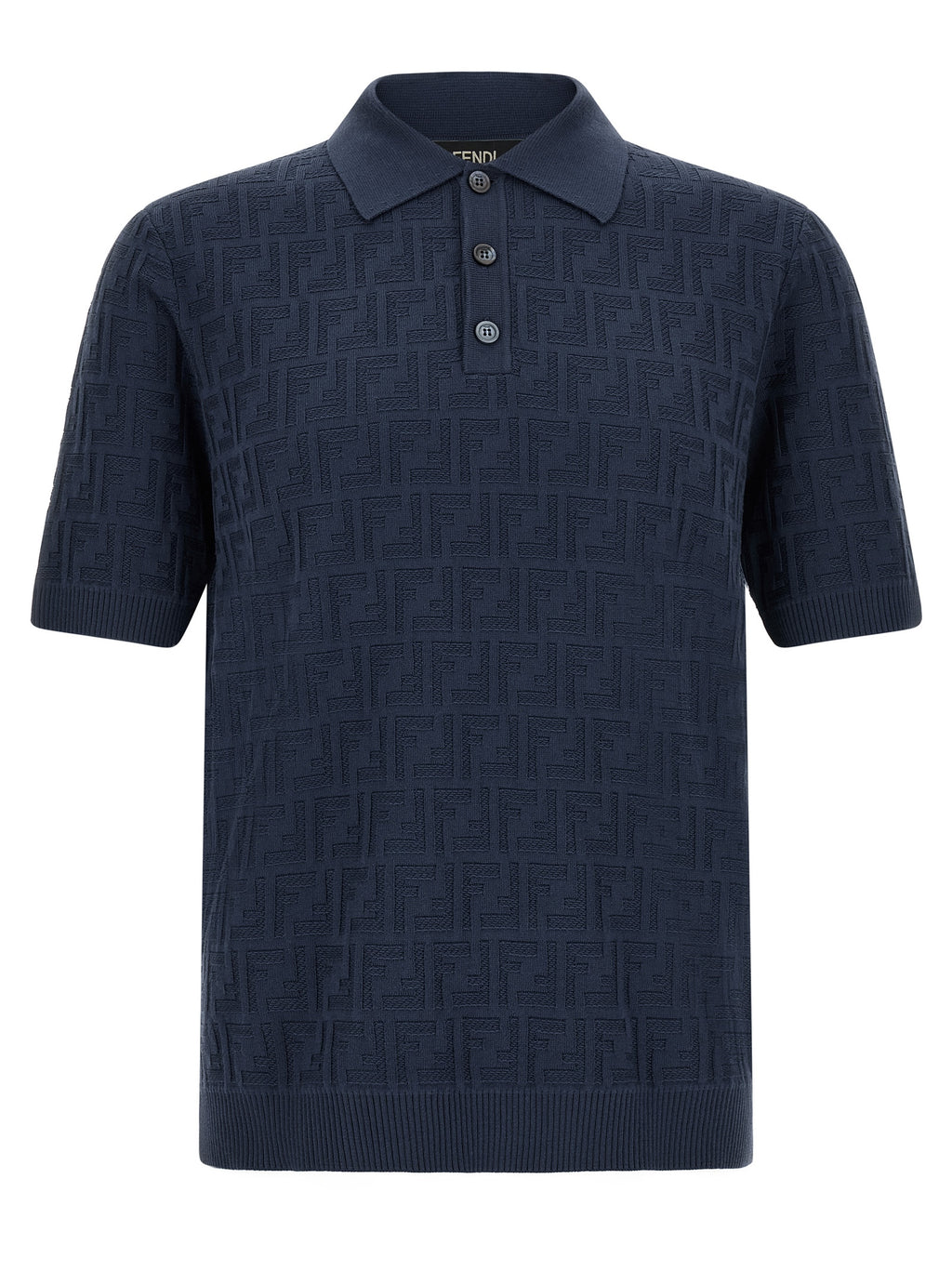 Fendi Blue Cotton Polo Shirt