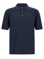 Fendi Blue Cotton Polo Shirt