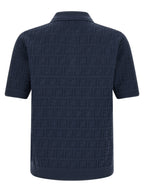 Fendi Blue Cotton Polo Shirt