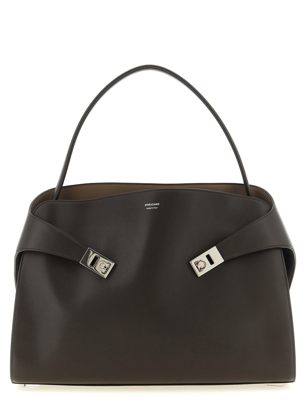 Ferragamo Brown Calfskin Shoulder Bag