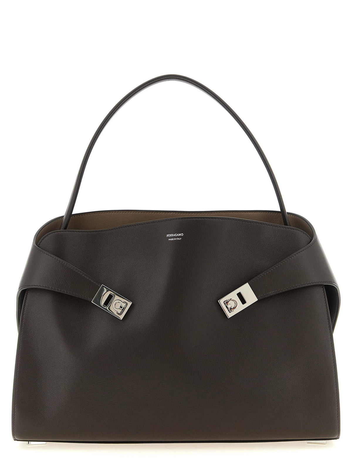 Ferragamo Brown Calfskin Shoulder Bag