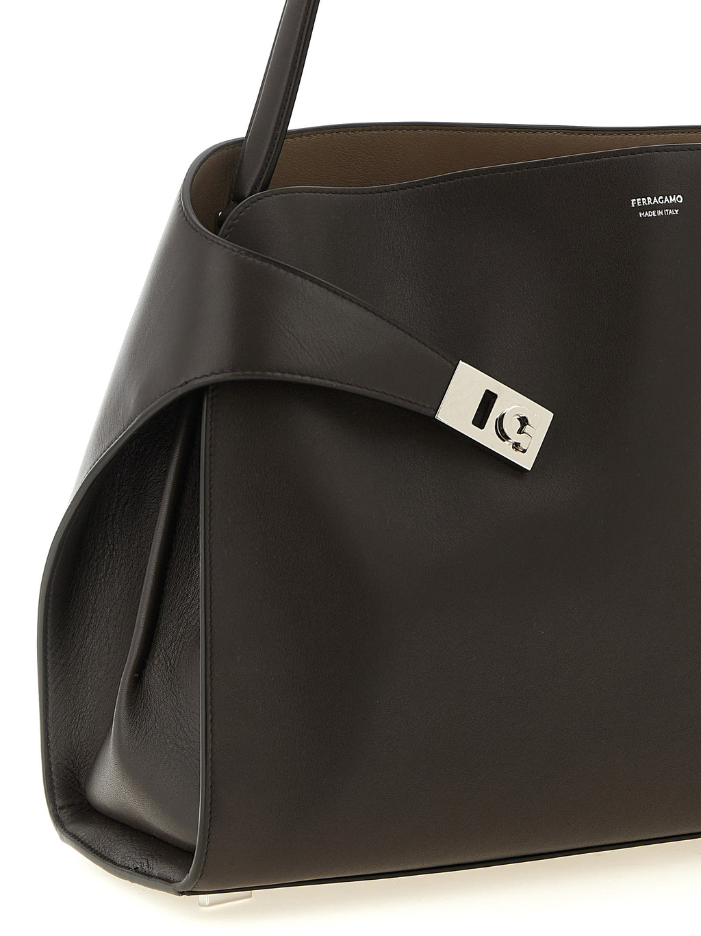Ferragamo Brown Calfskin Shoulder Bag