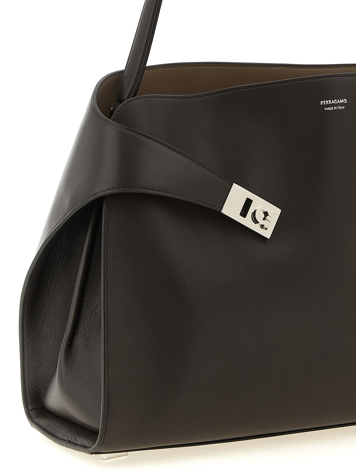 Ferragamo Brown Calfskin Shoulder Bag