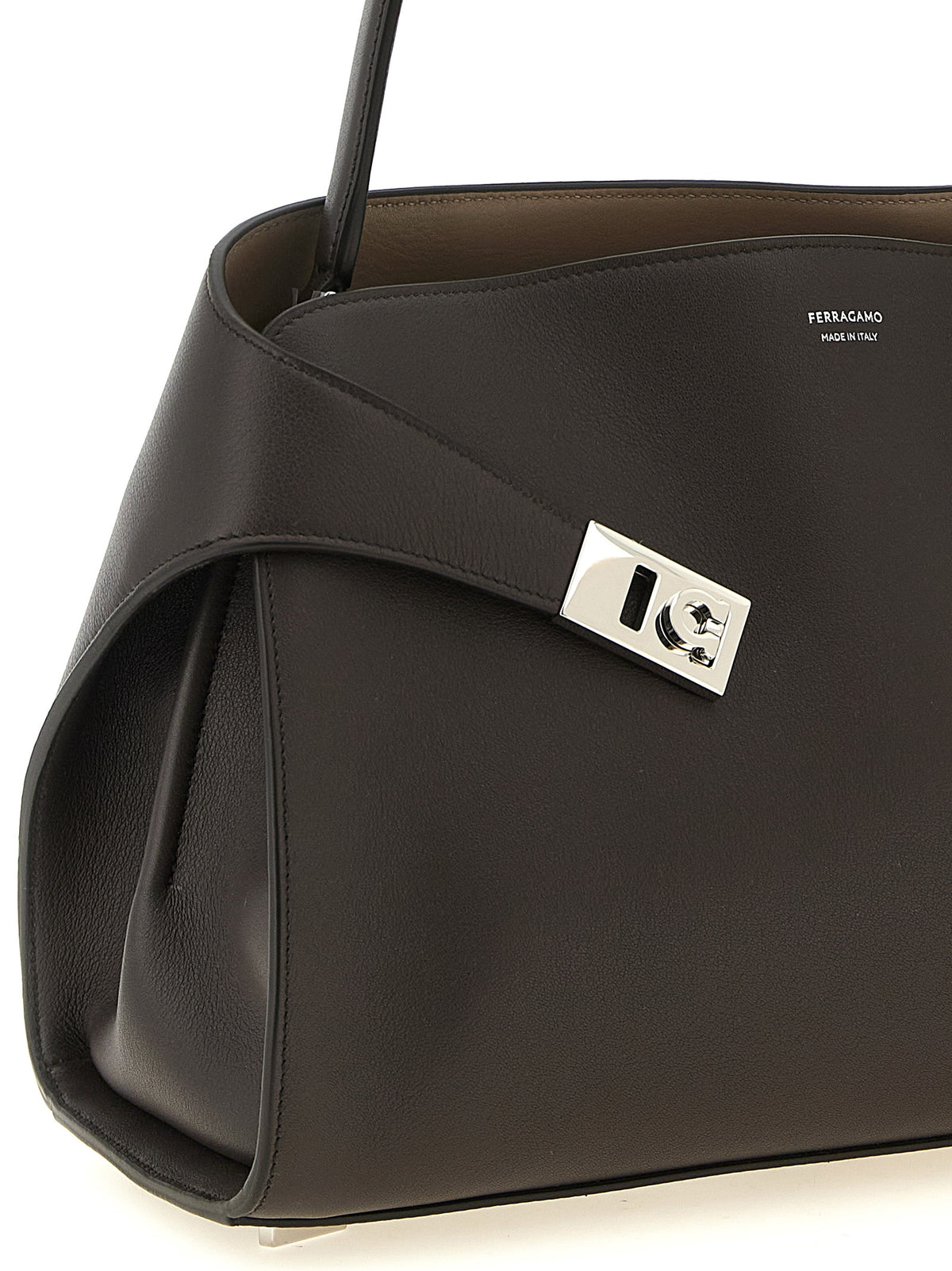 Ferragamo Brown Calfskin Shoulder Bag
