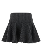 Ganni Gray Polyester Long Skirt