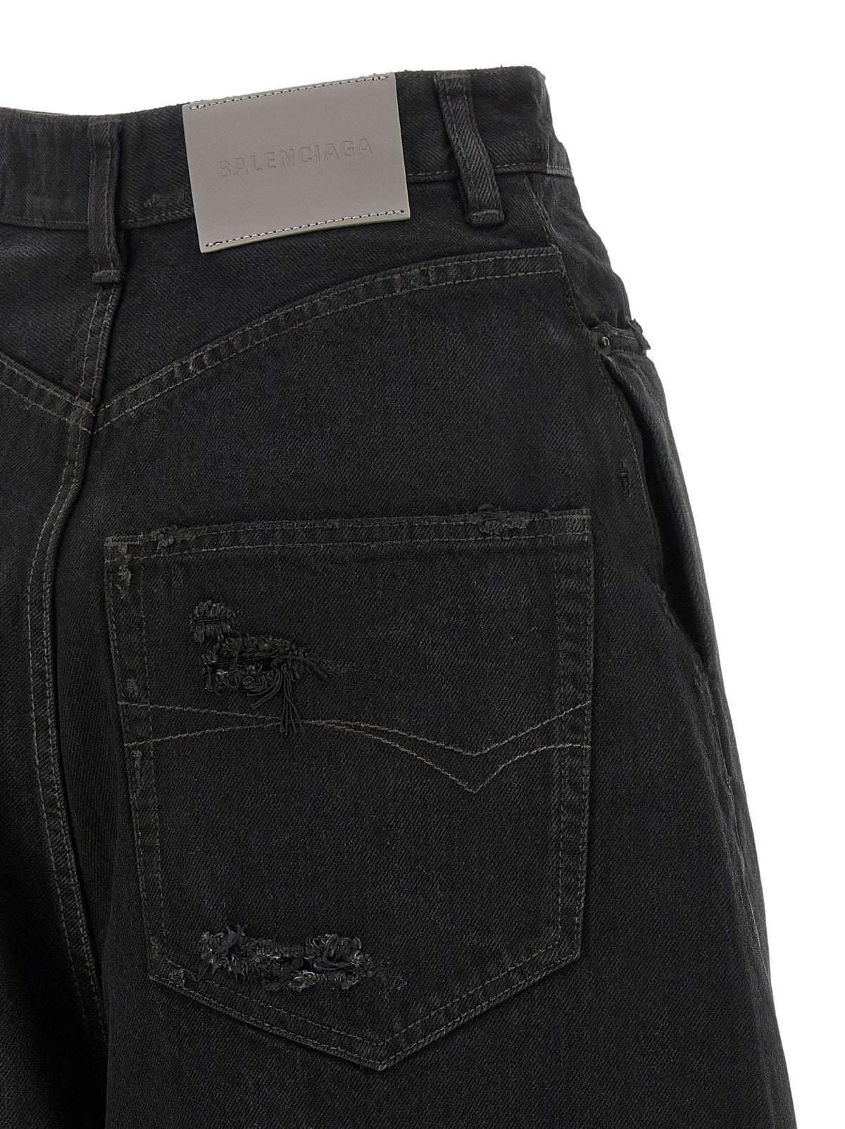 Balenciaga Black Cotton High-Waisted Jean