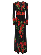 Dolce & Gabbana Red Silk Long Dress
