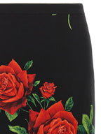 Dolce & Gabbana Black Silk Midi Skirt