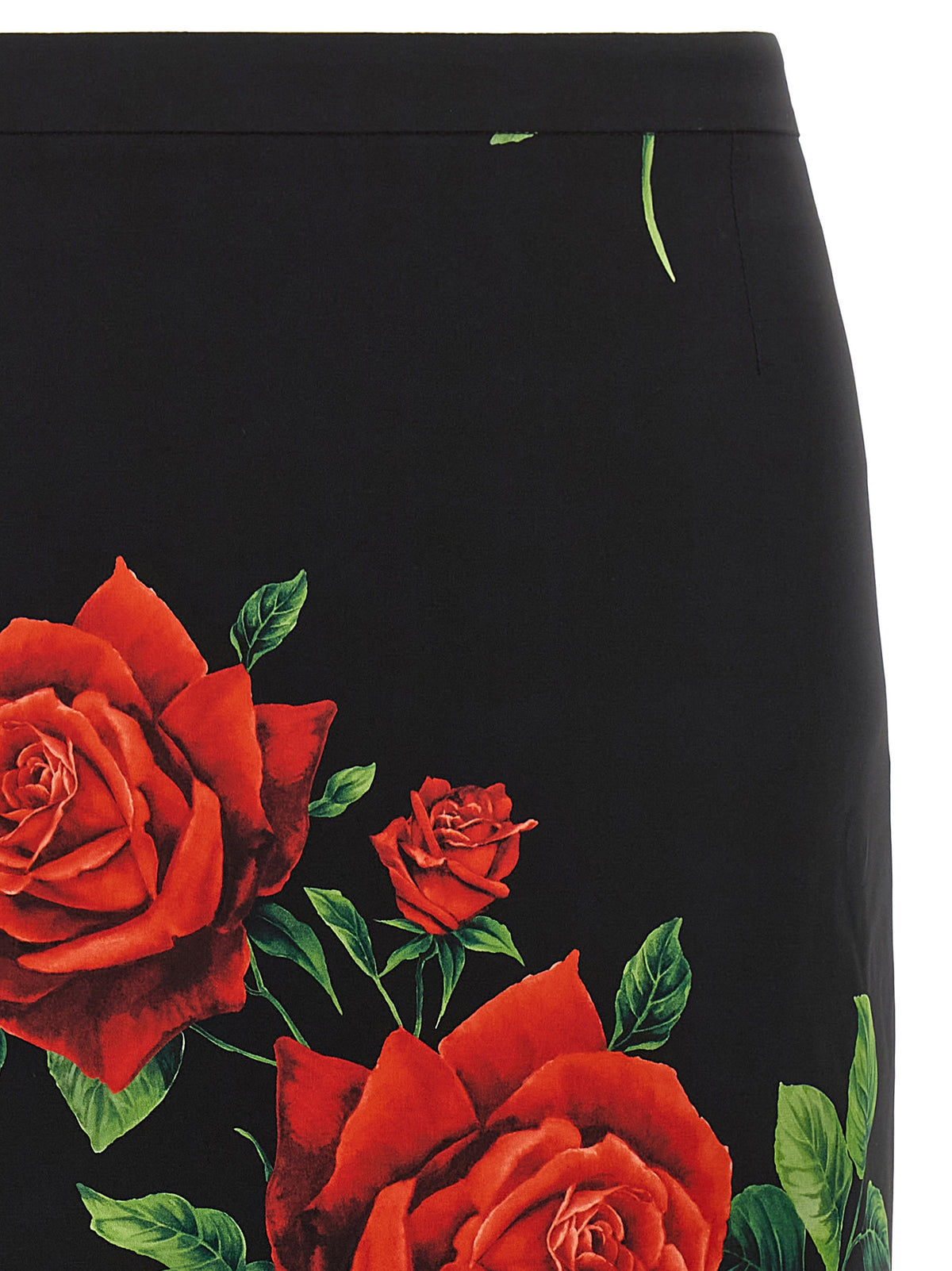 Dolce & Gabbana Black Silk Midi Skirt