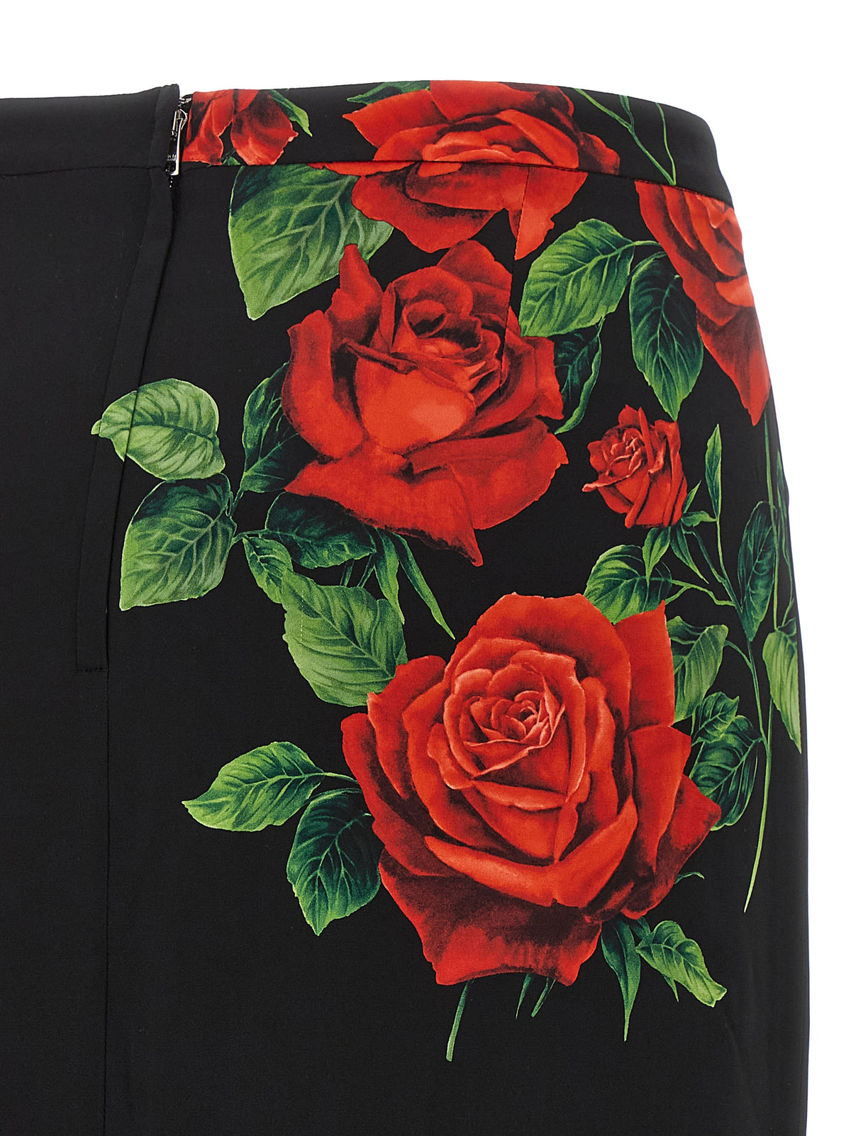 Dolce & Gabbana Black Silk Midi Skirt