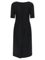 Dolce & Gabbana Black Virgin Wool Midi Dress