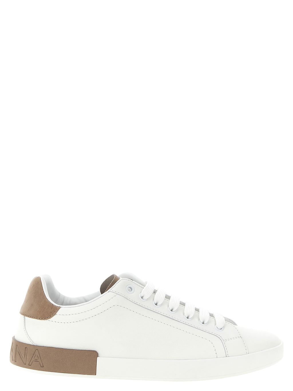 Dolce & Gabbana Beige Calfskin Low Top Sneakers