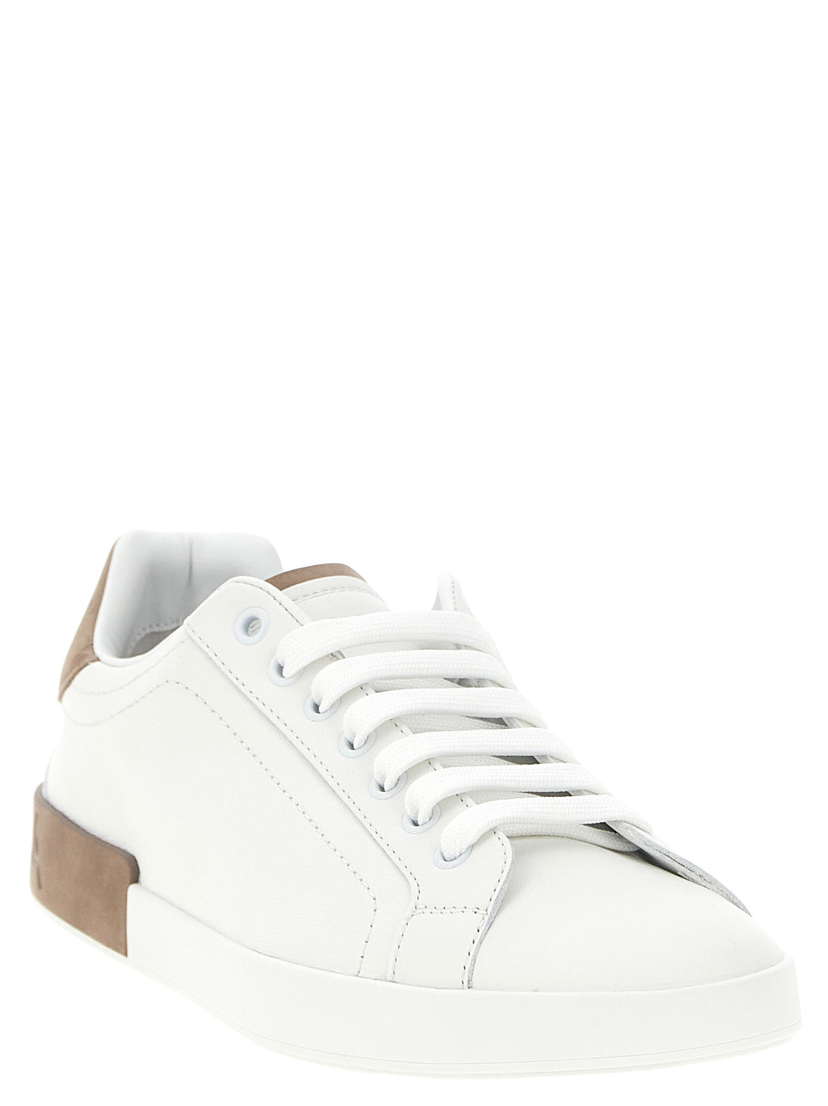 Dolce & Gabbana Beige Calfskin Low Top Sneakers