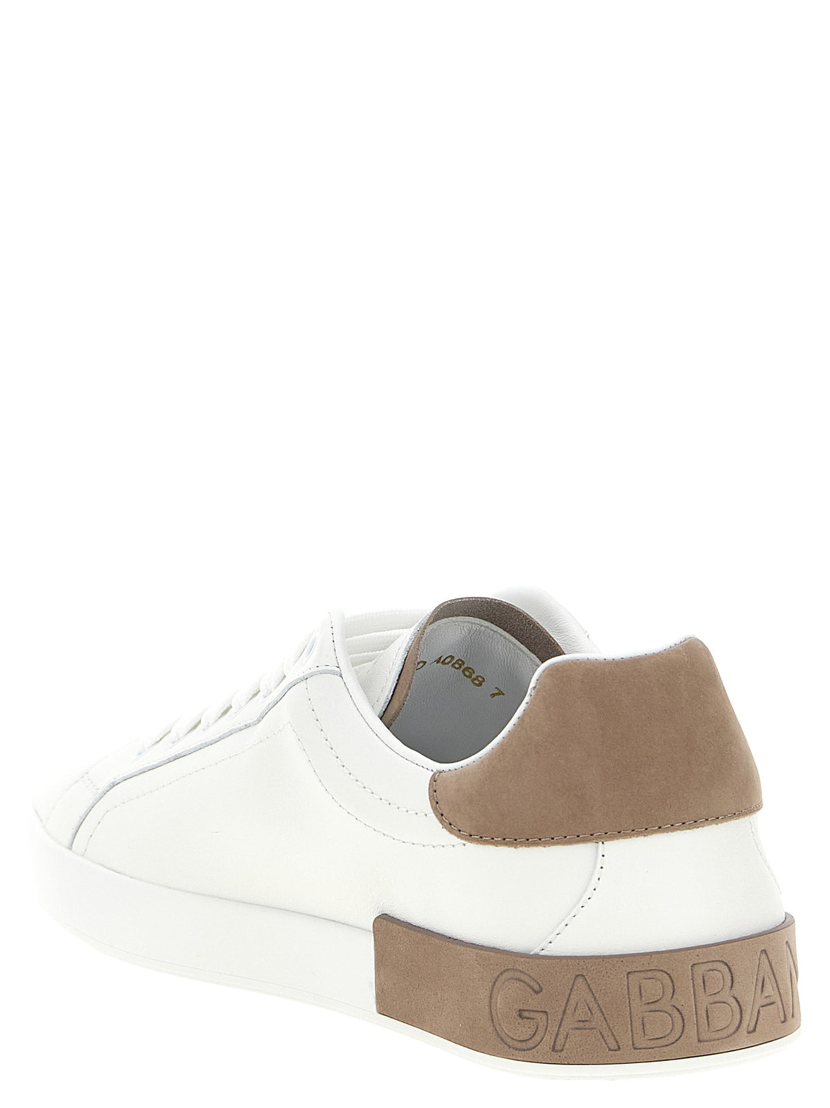 Dolce & Gabbana Beige Calfskin Low Top Sneakers
