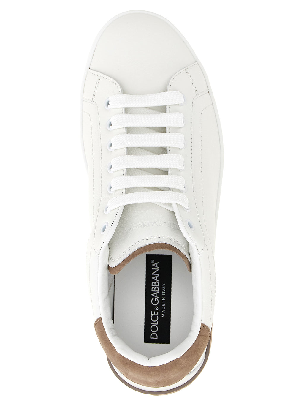 Dolce & Gabbana Beige Calfskin Low Top Sneakers