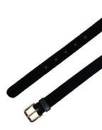 Dolce & Gabbana Dark Blue Velvet Gold Tone Metal Buckle Belt