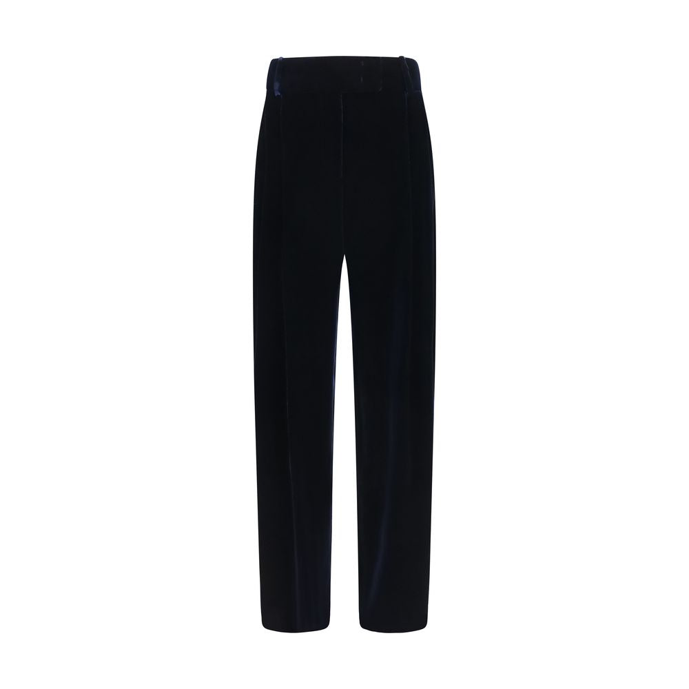 Giorgio Armani Blue Viscose Casual Pants