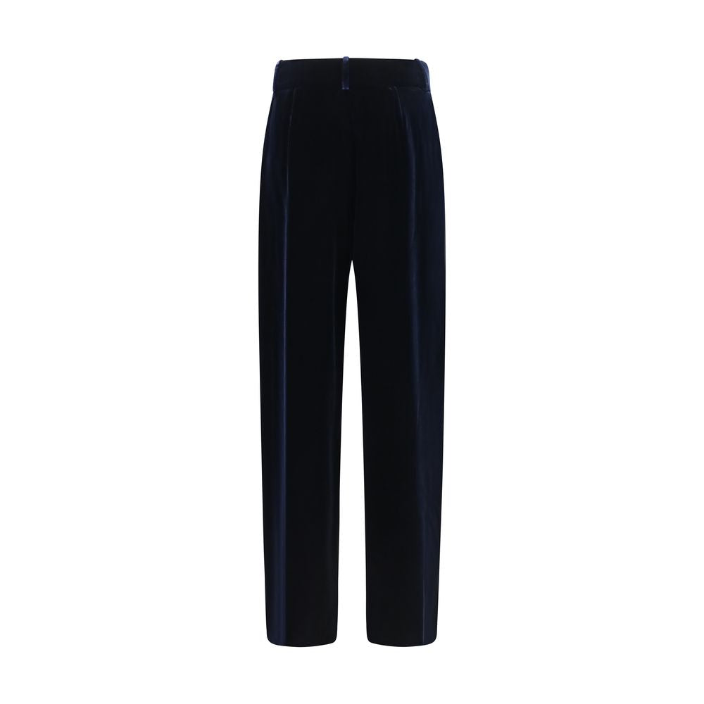 Giorgio Armani Blue Viscose Casual Pants