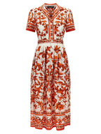 Dolce & Gabbana Orange Silk Midi Dress