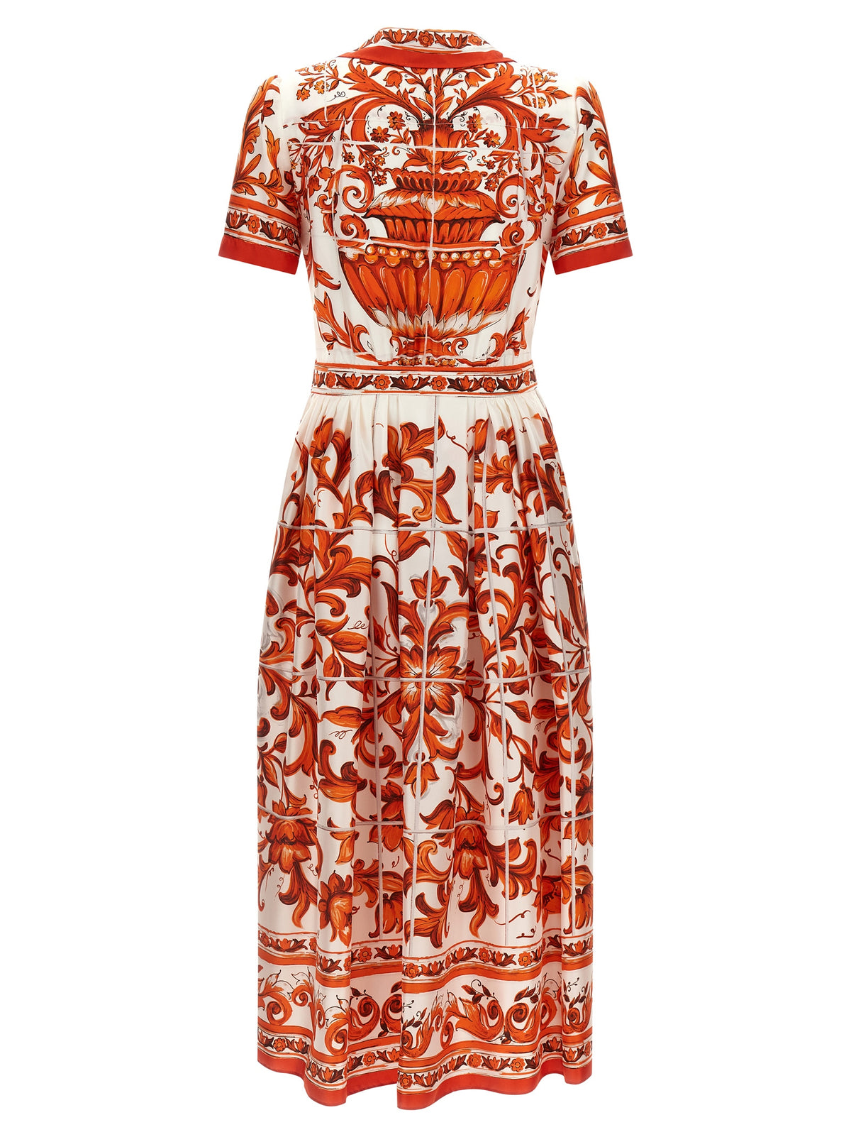 Dolce & Gabbana Orange Silk Midi Dress