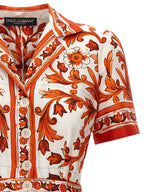 Dolce & Gabbana Orange Silk Midi Dress