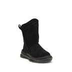 UGG Black Suede Leather Flat Boots