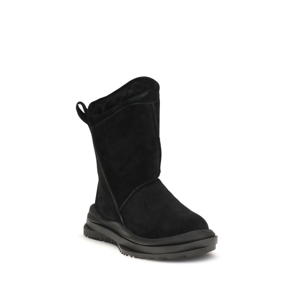 UGG Black Suede Leather Flat Boots