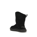 UGG Black Suede Leather Flat Boots
