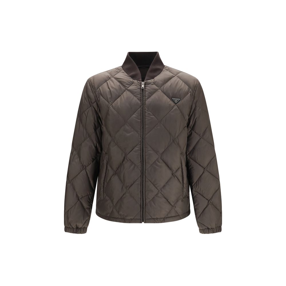 Prada Bicolor Recycled Polyester Full-Length Jacket