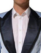 Dolce & Gabbana Blue Cotton Formal Single Breasted Jacket