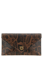 PINKO Brown Calfskin Clutch Bag