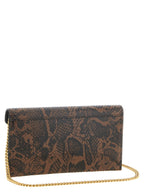PINKO Brown Calfskin Clutch Bag