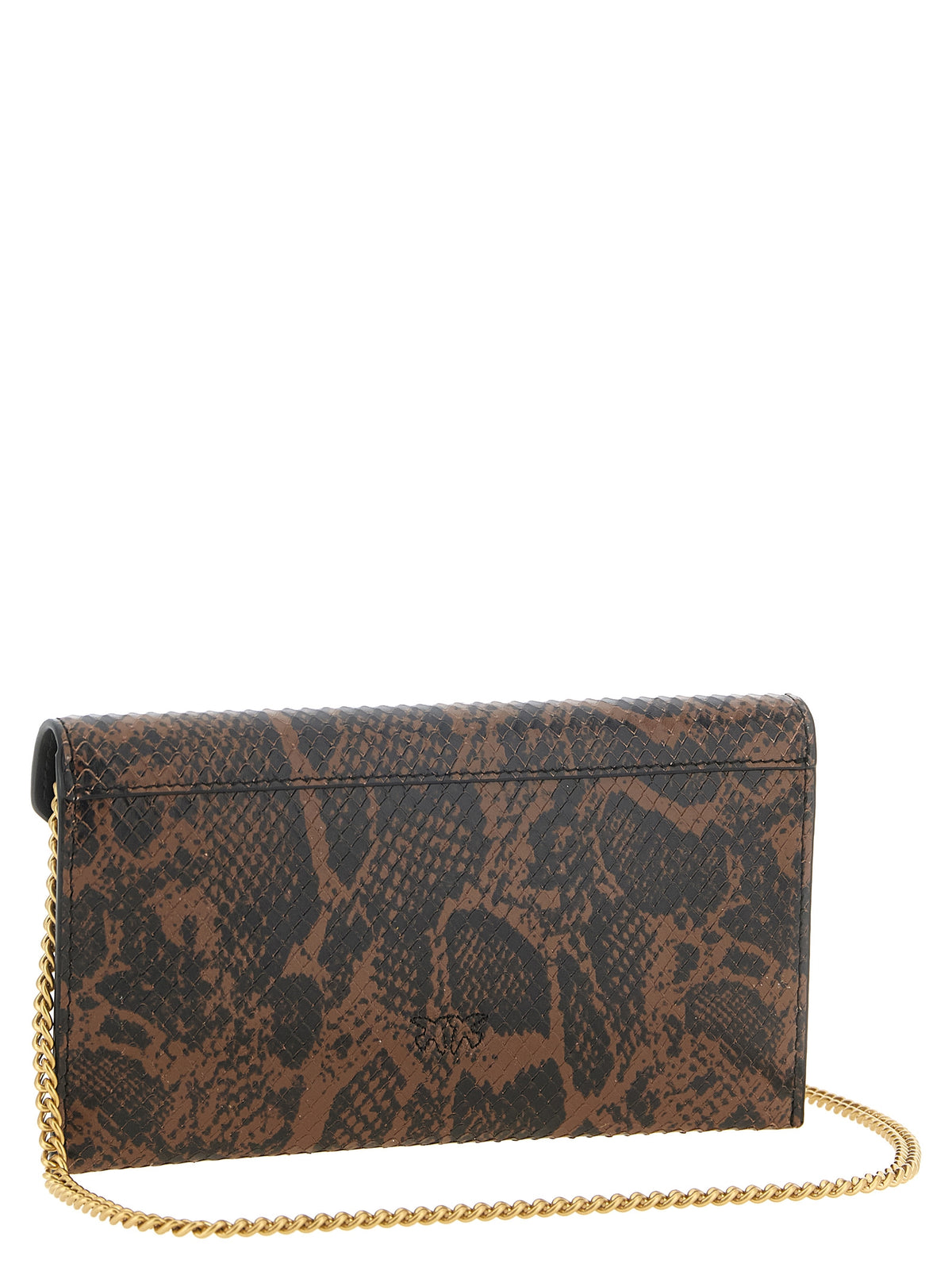 PINKO Brown Calfskin Clutch Bag