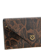 PINKO Brown Calfskin Clutch Bag