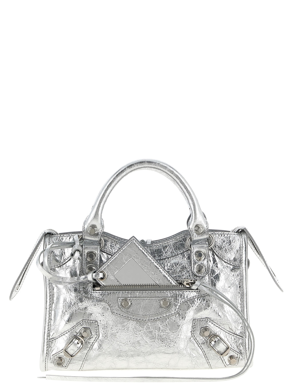 Balenciaga Silver Lamb Leather Handbag