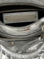 Balenciaga Silver Lamb Leather Handbag