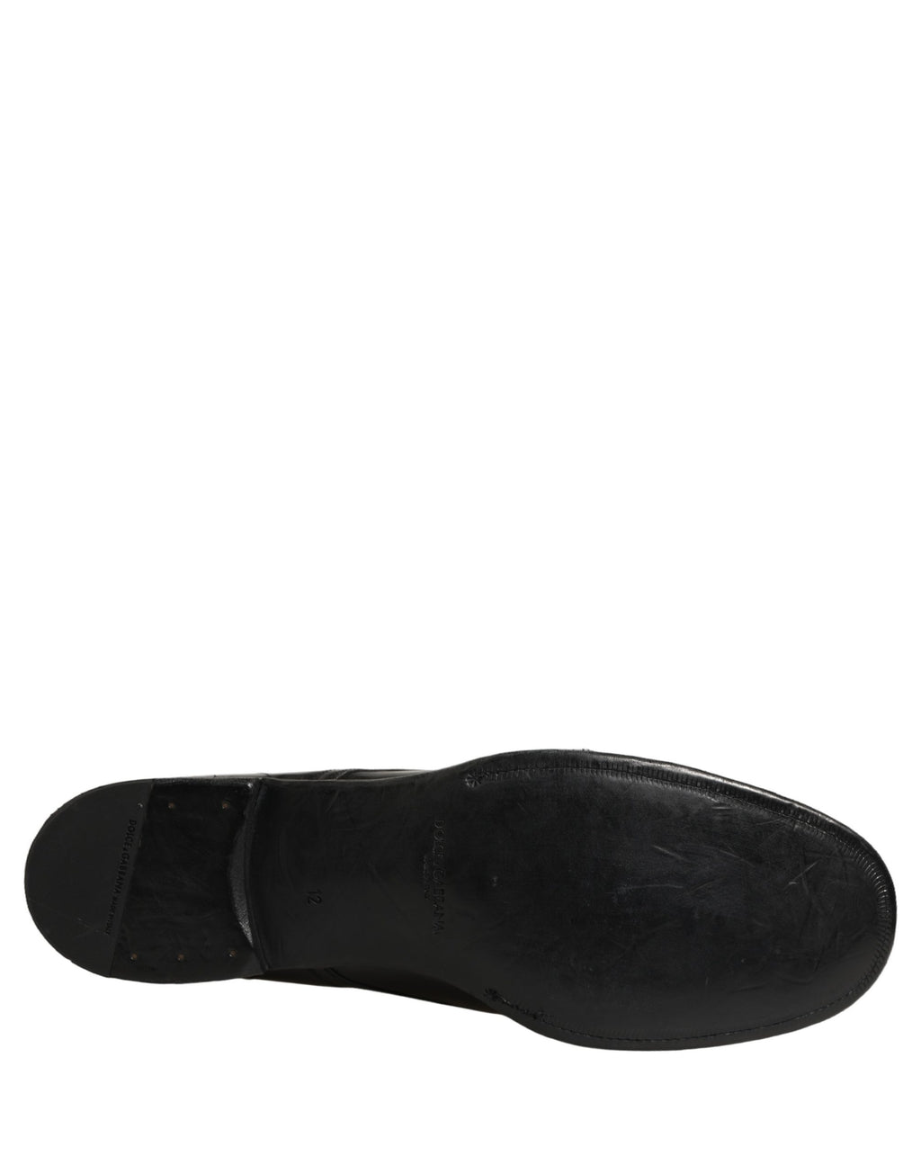 Dolce & Gabbana Black Calfskin Leather Derby Men Dress Shoes