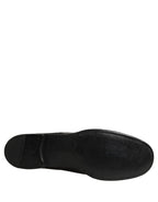 Dolce & Gabbana Black Calfskin Leather Derby Men Dress Shoes