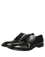 Dolce & Gabbana Black Calfskin Leather Derby Men Dress Shoes