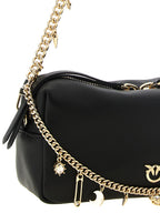 PINKO Black Lambskin Shoulder Bag