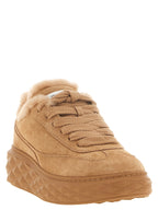 Jimmy Choo Beige Lamb Leather Chunky Sneakers