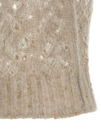 Max Mara Beige Alpaca Leather Sleeveless Jacket