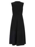 Max Mara Black Wool Midi Dress
