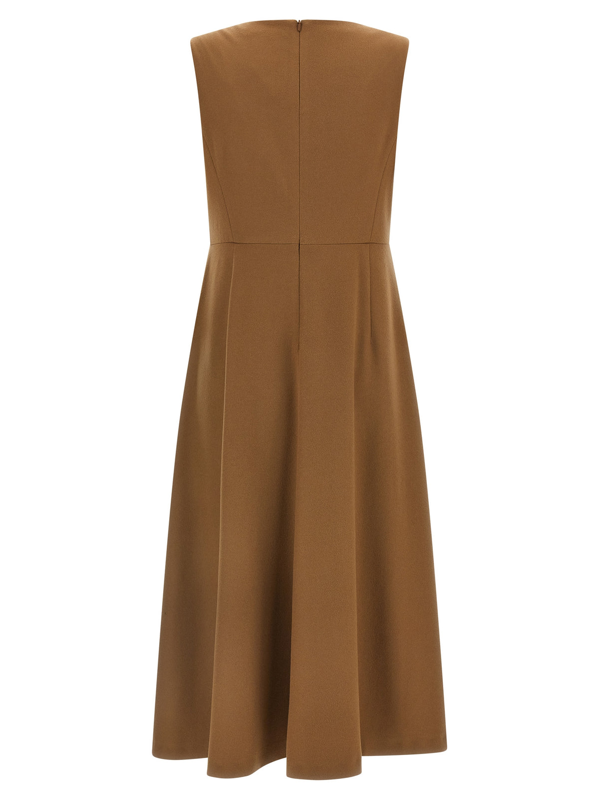 Max Mara Brown Wool Midi Dress