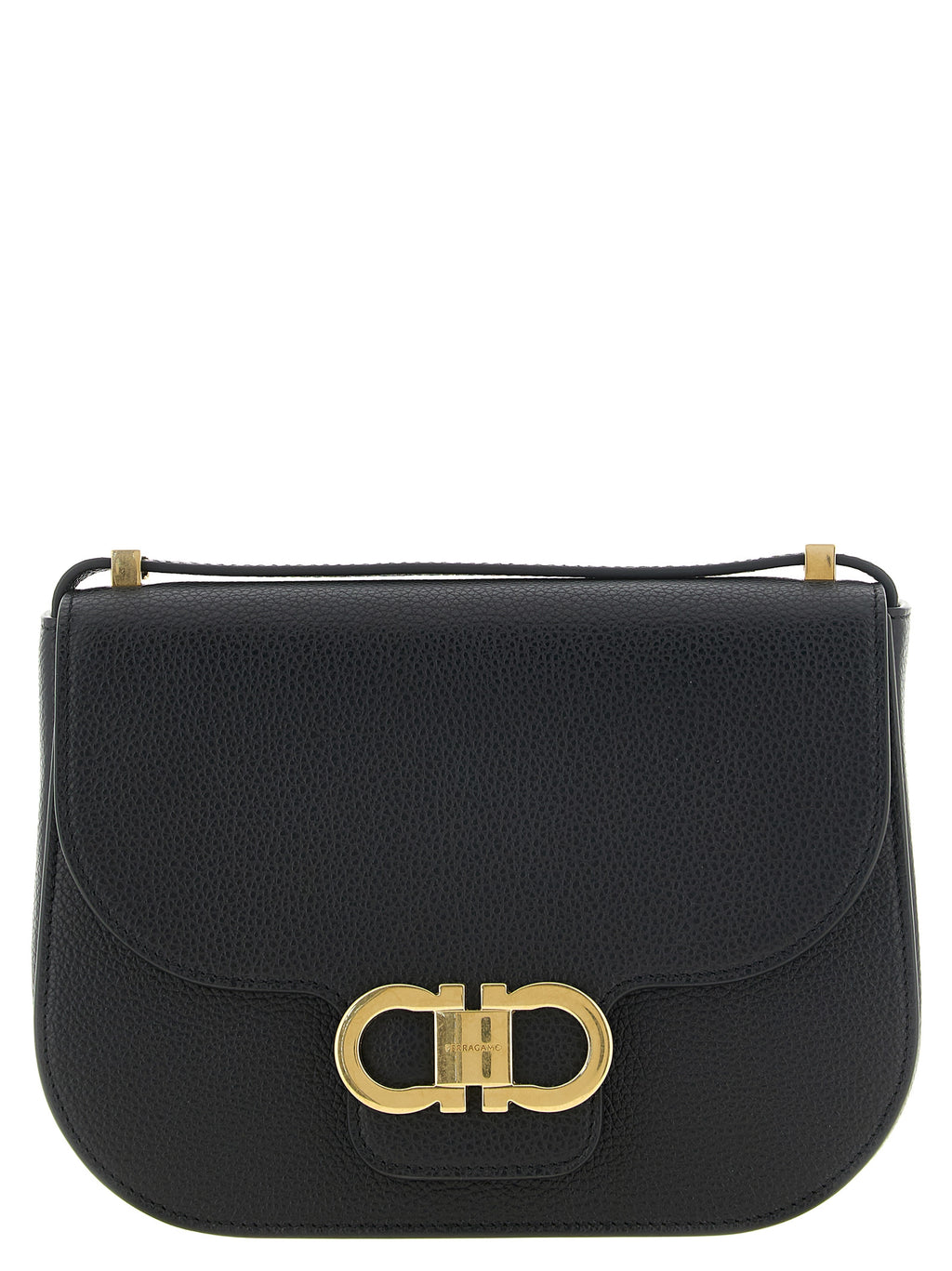 Ferragamo Black Calfskin Crossbody Bag