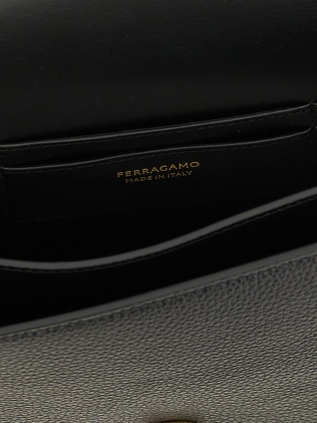 Ferragamo Black Calfskin Crossbody Bag