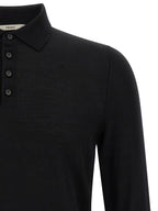 Fendi Black Virgin Wool Polo Shirt
