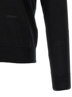 Fendi Black Virgin Wool Polo Shirt