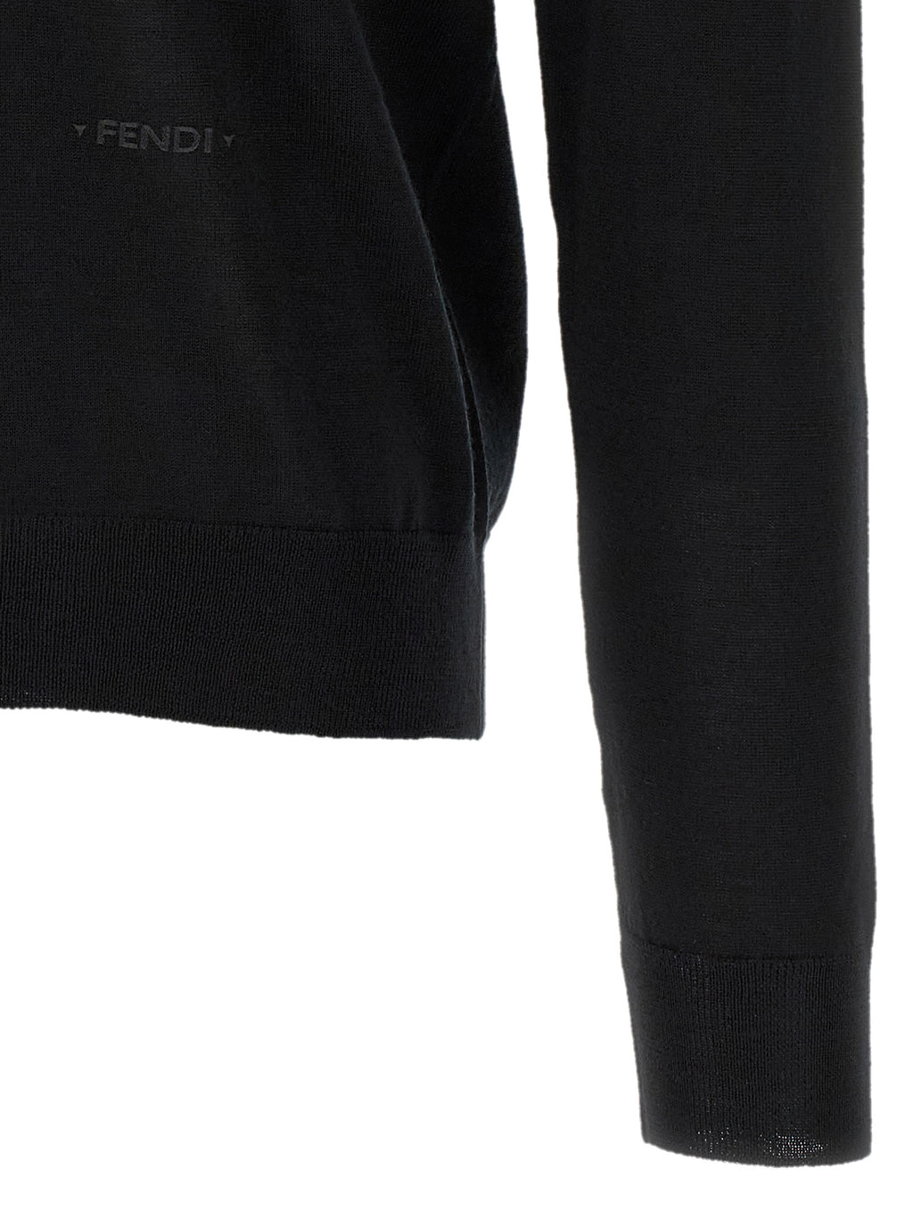 Fendi Black Virgin Wool Cardigan