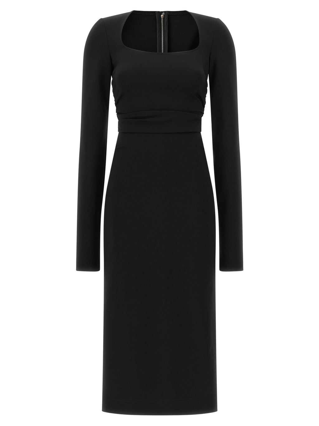 Dolce & Gabbana Black Viscose Midi Dress